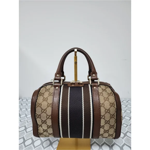 Gucci GG Canvas Top Handle Bag Brown/Beige